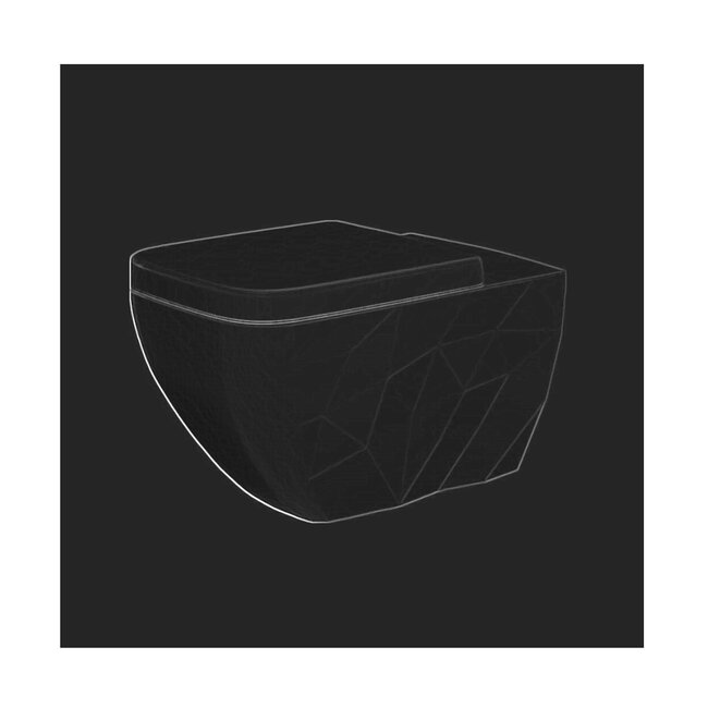 Sanitear Elemento hangtoilet zwart mat incl. toiletzitting softclose