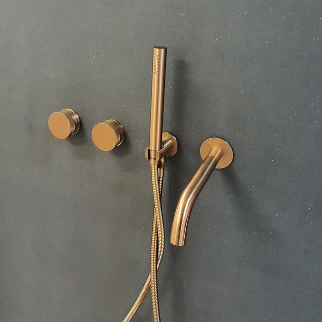 Como Mood 60 badkraan inbouw koper-rose goud met 23 cm baduitloop