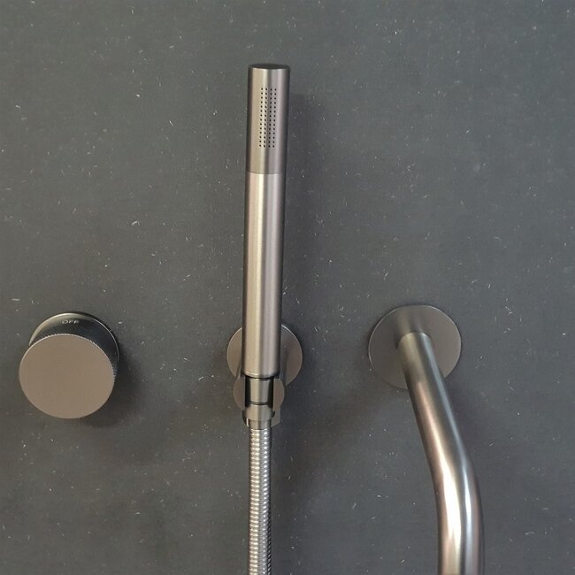 Como Mood 60 badkraan inbouw gunmetal met 23 cm baduitloop