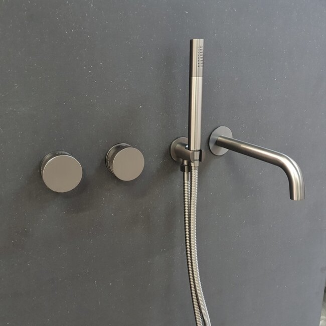 Como Mood 60 badkraan inbouw gunmetal met 23 cm baduitloop