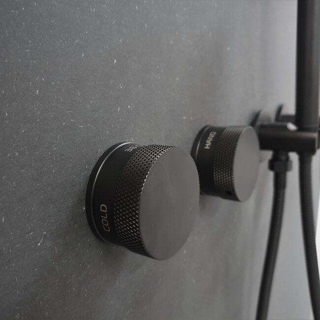 Como Mood 60 badkraan inbouw zwart met 23 cm uitloop