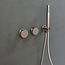Como Mood 60 Doucheset gunmetal met 30 cm regendouchekop en handdouche. Inclusief inbouw thermostaat