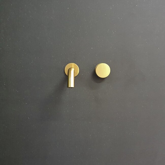 Como Mood 60 inbouw wastafelkraan messing goud PVD. 4 varianten kraanuitloop met montage-box