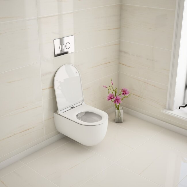 Sanitear ION hangtoilet randloos wit mat