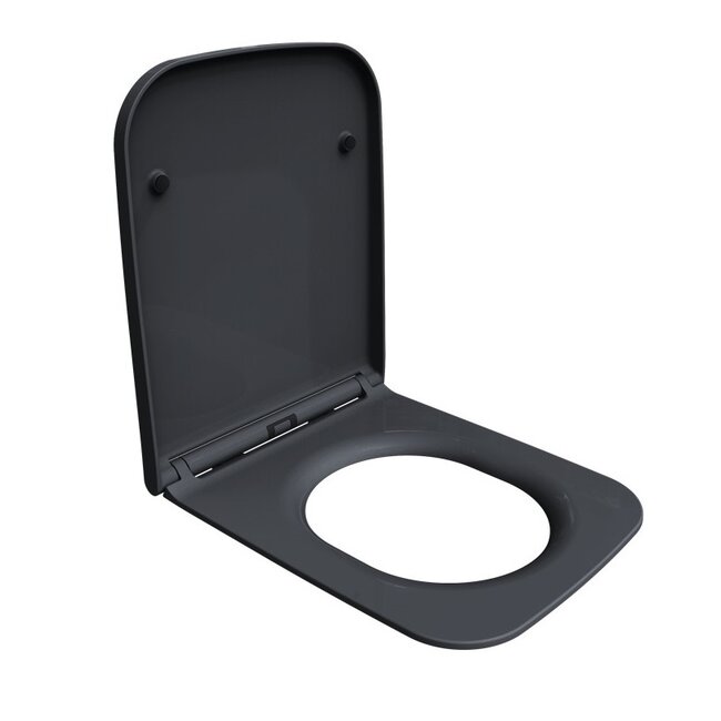 Sanitear   Rechthoekig toiletbril Elemento mat zwart