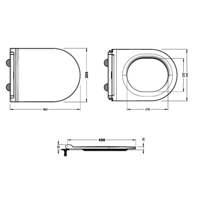 Sanitear ION antibacterieel toiletbril mat zwart softclose