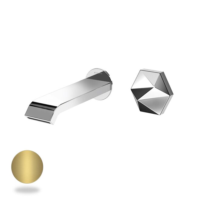 Utopia Wastafelkraan inbouw messing goud geborsteld