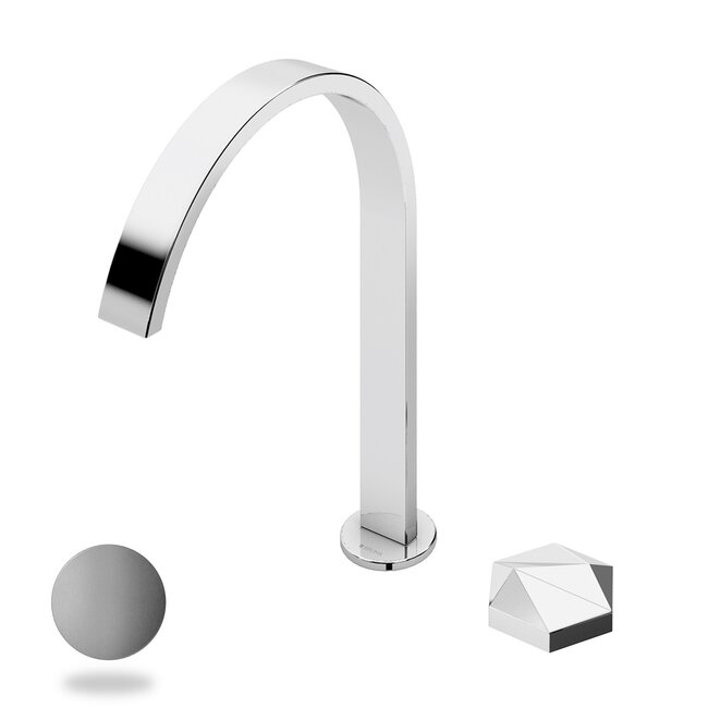 Utopia 2-gats progressieve wastafel mengkraan kraangat in het blad