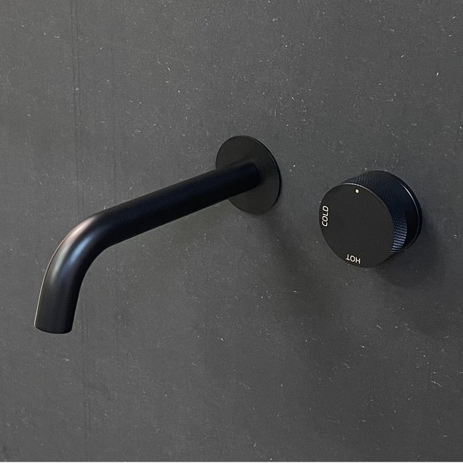 Como Mood 60 Inbouw wastafelkraan zwart, 4 varianten uitloop-gebogen met inbouwdeel