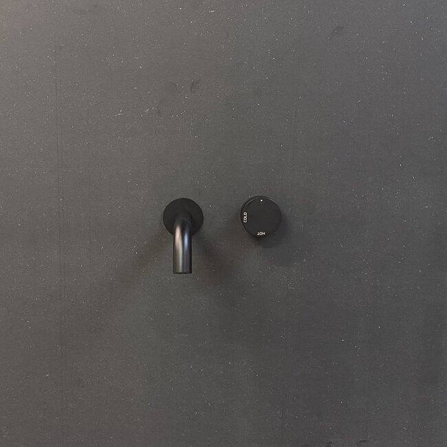 Como Mood 60 Inbouw wastafelkraan zwart, 4 varianten uitloop-gebogen met inbouwdeel