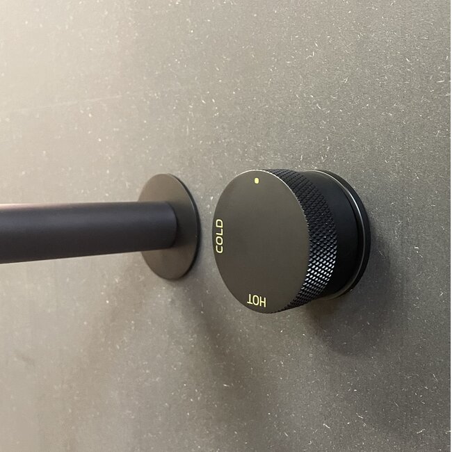 Como Mood 60 inbouw wastafelkraan, design uitloop 20cm met inbouwdeel-box, zwart.