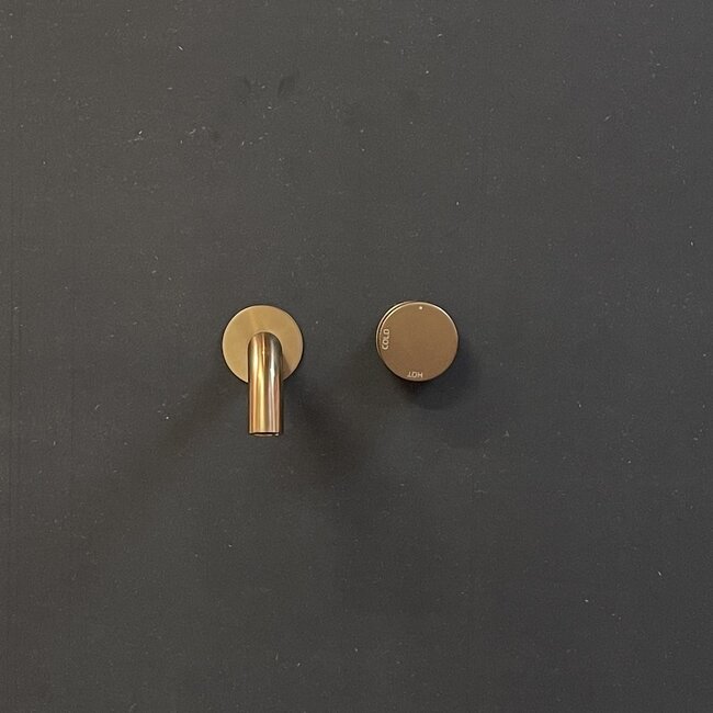 Como Inbouw wastafelkraan Mood 60 rosé goud gebogen uitloop 4 varianten met montage deel