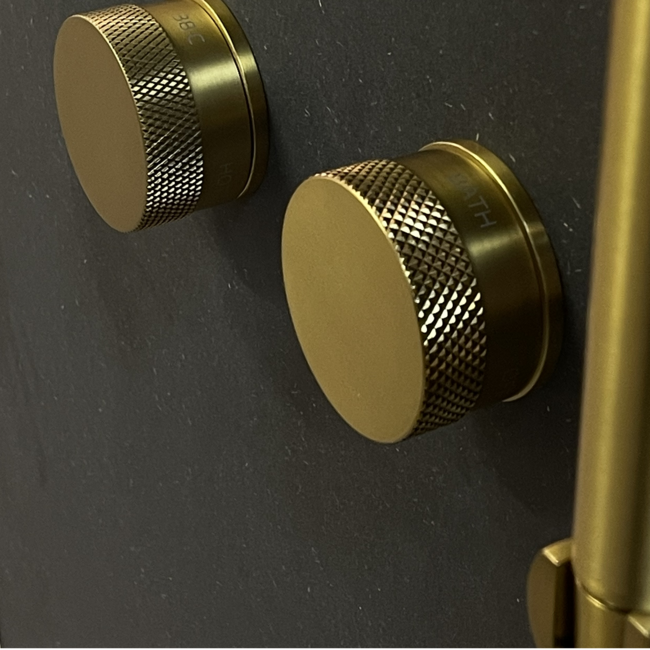 Como Gouden badkraan met handdouche Mood 60, met wand montage box