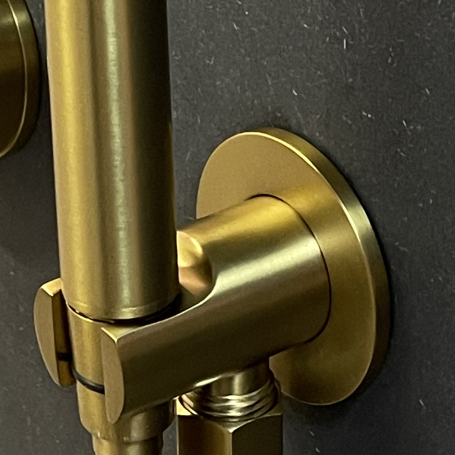 Como Gouden badkraan met handdouche Mood 60, met wand montage box