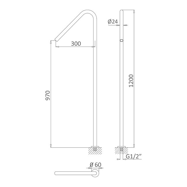 Como Vrijstaande baduitloop geborsteld messing goud