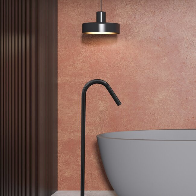 Como Vrijstaande baduitloop zwart mat