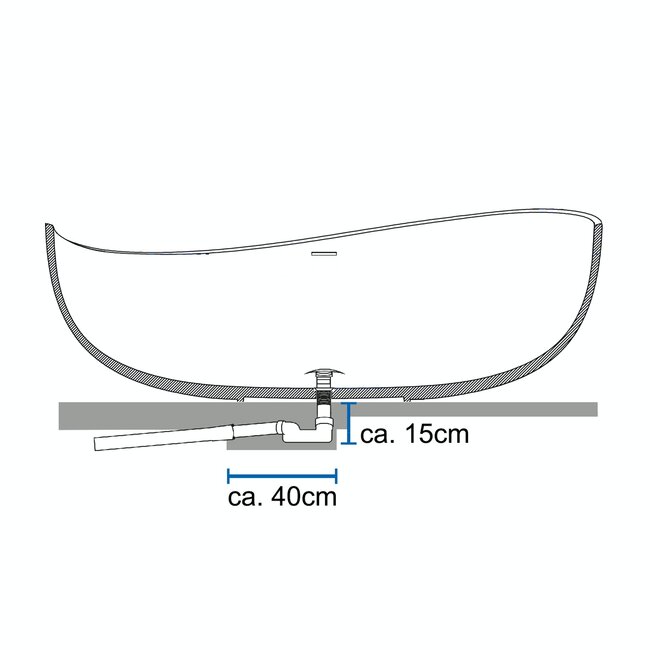 Como ligbad solid surface 180 x 110 x 62 cm mat grijs