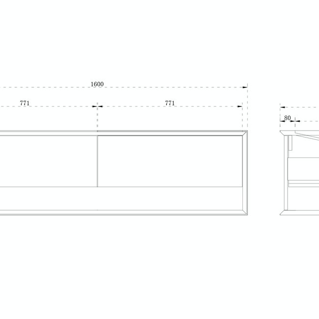 Como  LECCO wastafelonderkast 160 cm met extra storage