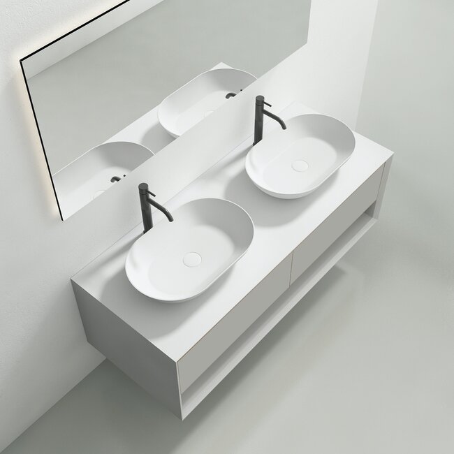 Como  LECCO wit mat wastafelonderkast 140cm met extra storage