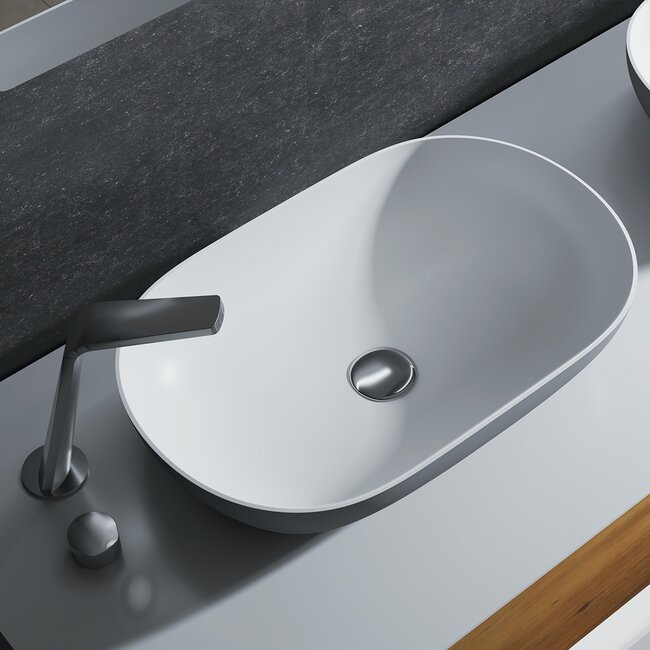 Como Emperio solid surface waskom mat grijs-wit