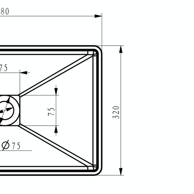 Como Solid surface rechthoekige waskom zwart