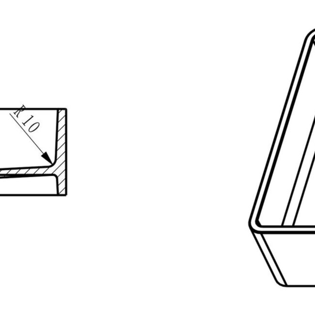 Como Solid surface rechthoekige waskom zwart