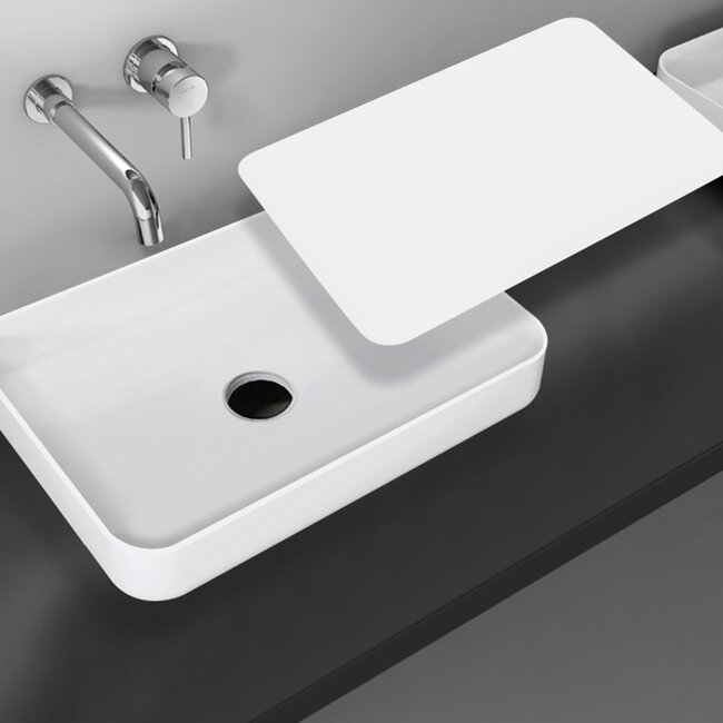Como Solid surface rechthoekige waskom wit mat