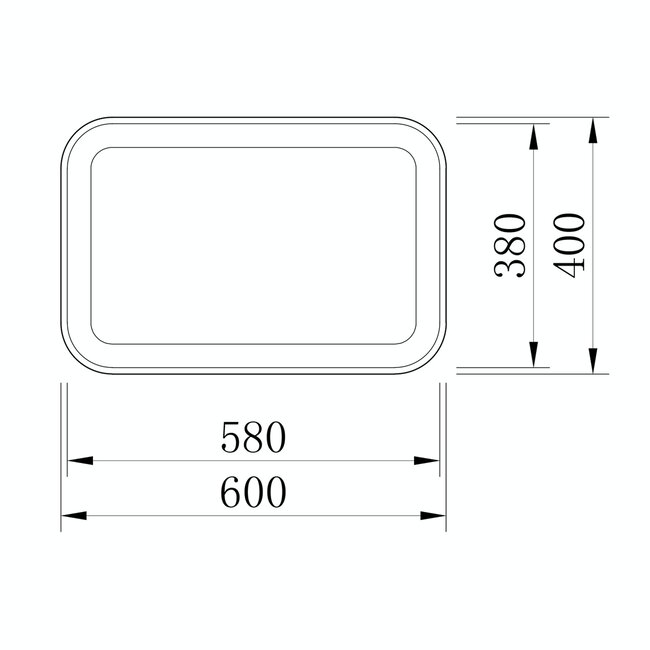 Como Solid surface rechthoekige waskom wit mat