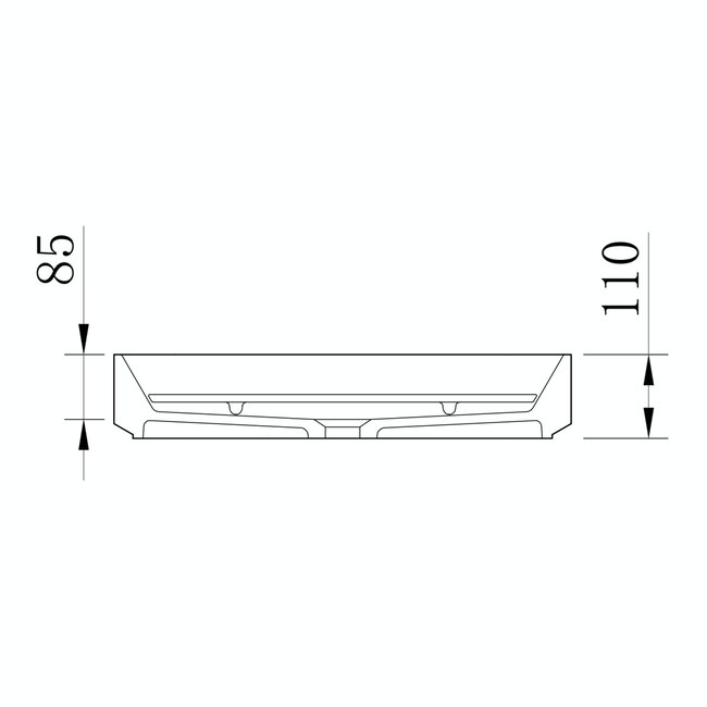 Como Solid surface rechthoekige waskom wit mat