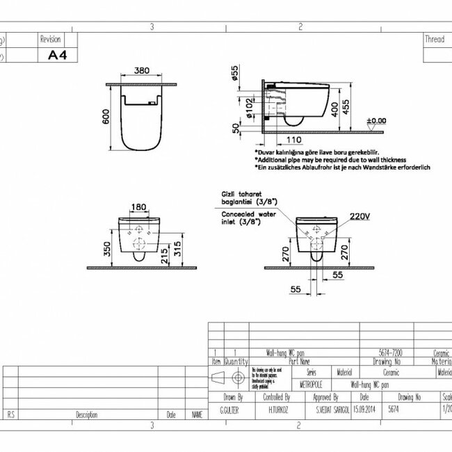 Vitra V-Care Comfort 1.1 douche wc. GEN2 smart toilet.