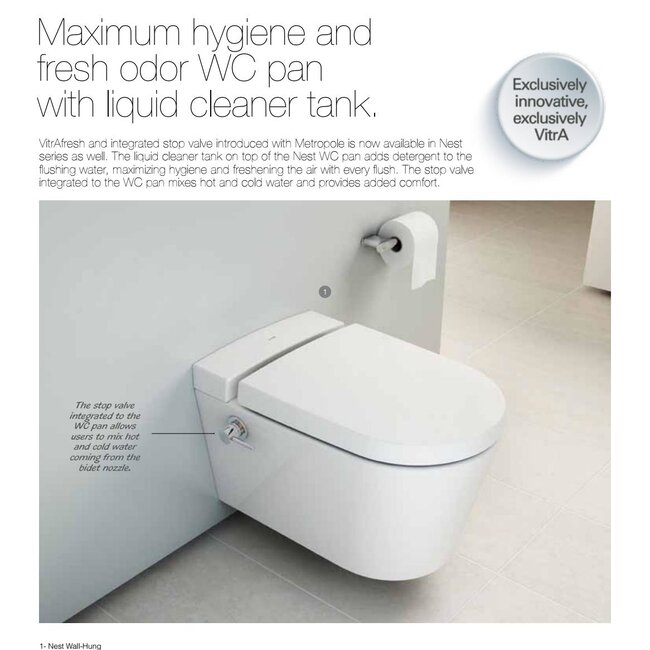 Vitra Nest bidet wc met Ingebouwde thermostatische Bidet