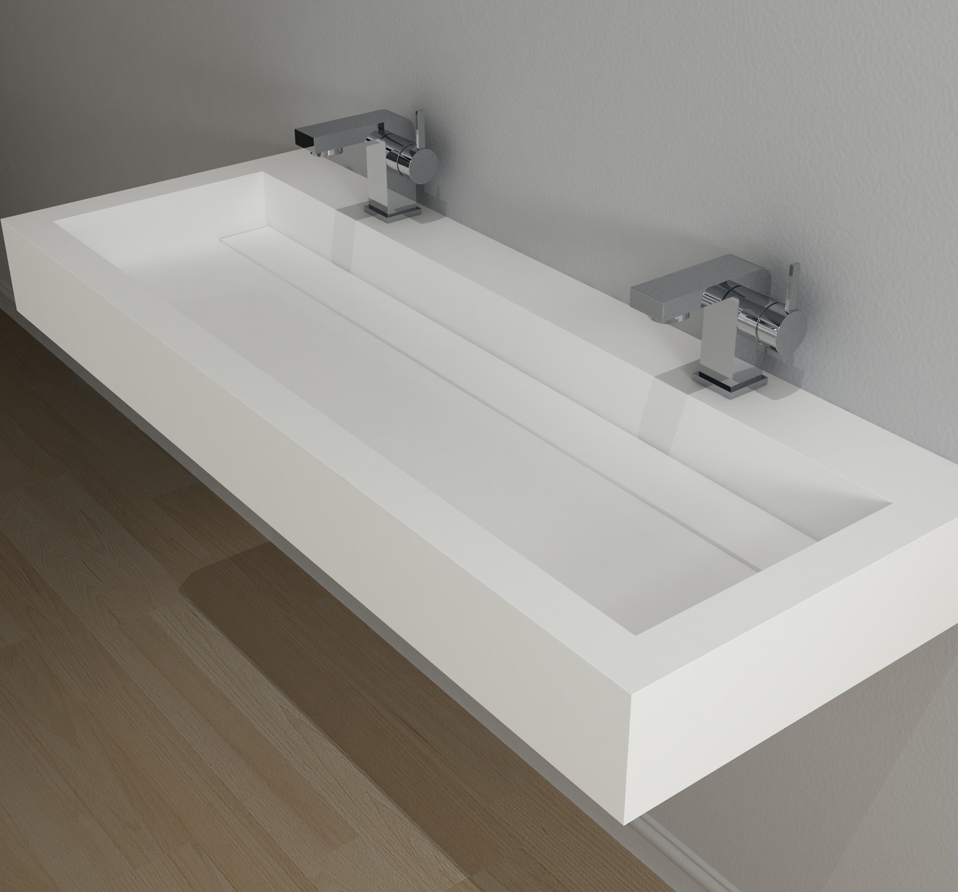 Ophang wastafel solid surface 120 x 46 x 13 cm Sanitear