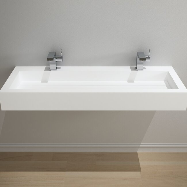 Sanitear Ophang wastafel solid surface 120 x 46 x 13 cm