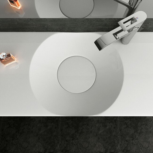 Sanitear Ophang wastafel solid surface 100 x 48 x 10 cm