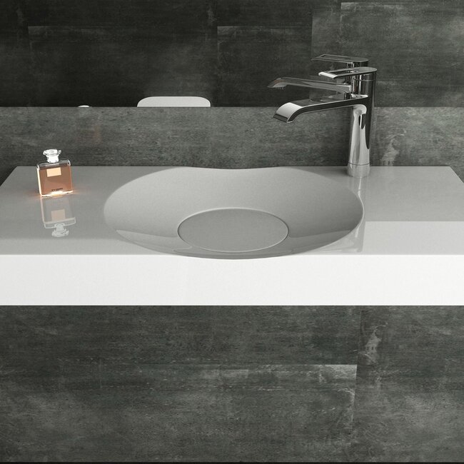 Sanitear Ophang wastafel solid surface 100 x 48 x 10 cm