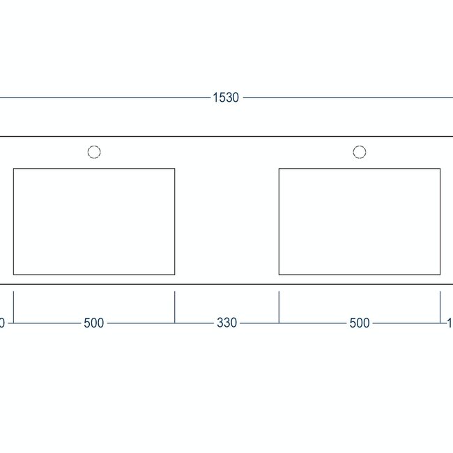 Sanitear Ophang wastafel solid surface 155x45x15cm mat grijs