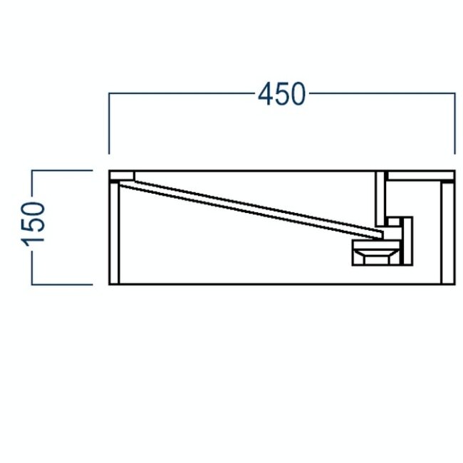 Sanitear Ophang wastafel solid surface 155x45x15cm mat grijs