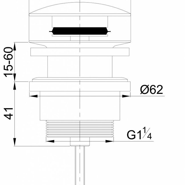 Click waste concrete zwart mat