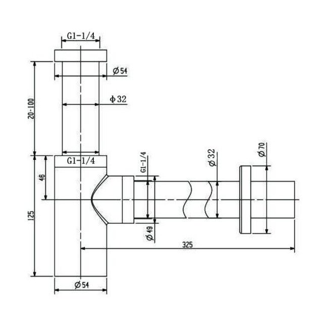 Como Mood 60 design sifon 1 1/4" chroom
