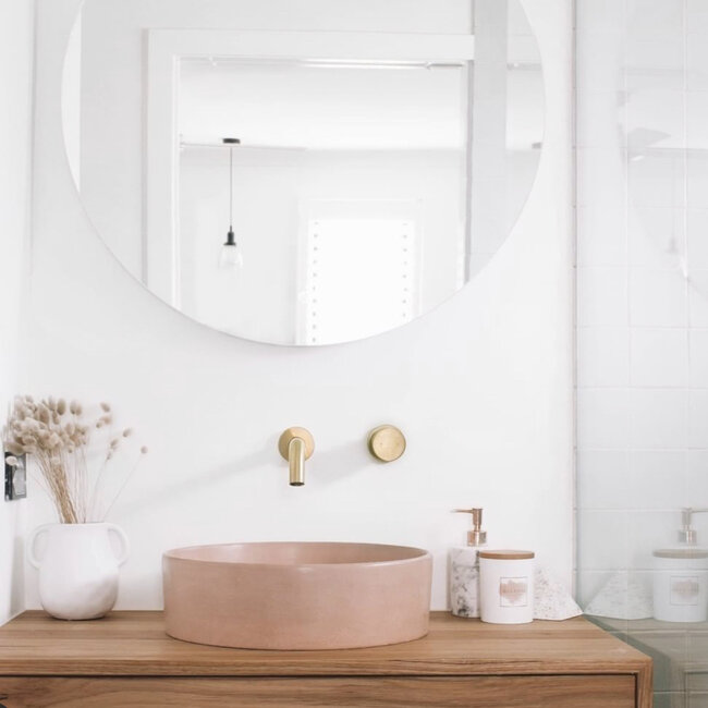 Concrete waskom gecoat rose 36,5x36,5x11cm