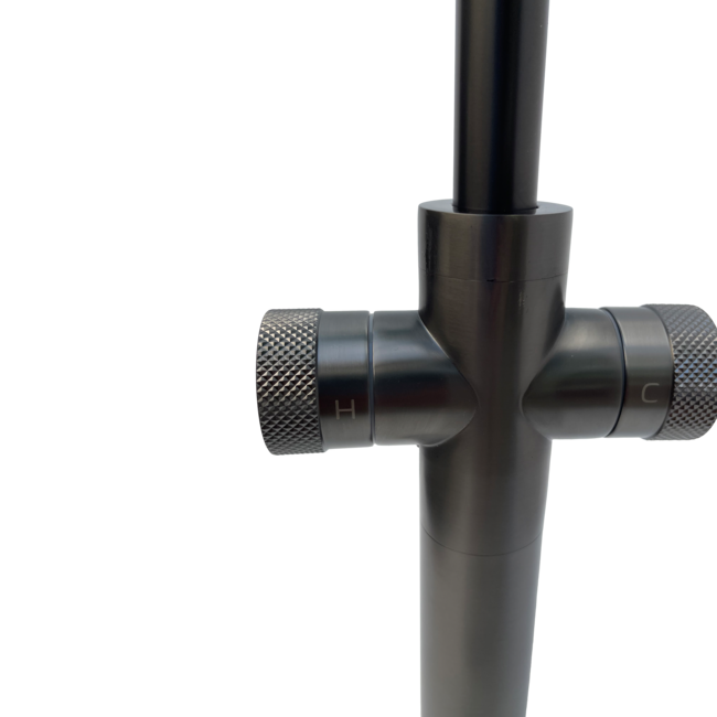 Como Mood 60 verhoogde wastafelkraan tweehendel gunmetal PVD