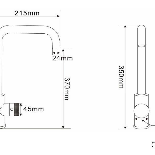 Como Keukenkraan gunmetal PVD met draaibare uitloop