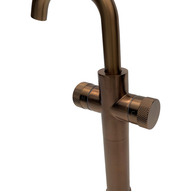 Como Mood 60 verhoogde wastafelkraan tweehendel rose goud