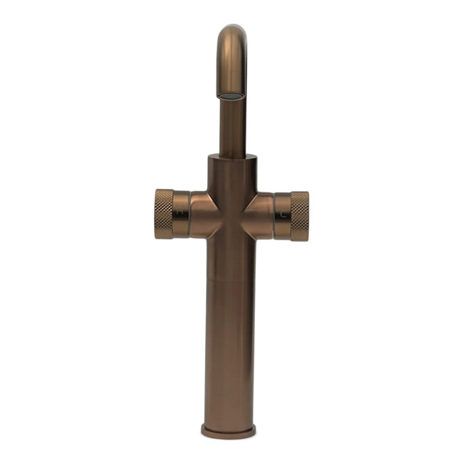 Como Mood 60 verhoogde wastafelkraan tweehendel rose goud