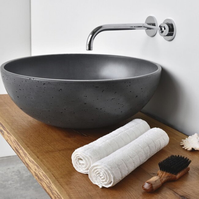 Waskom concrete zwart 40x40x15 cm