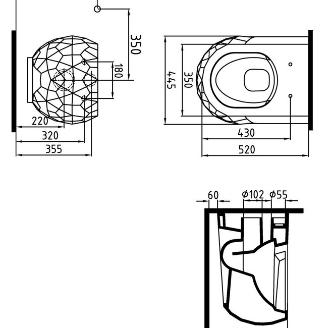 Geberit  Toiletset UP320 met sigma50 drukplaat DF02