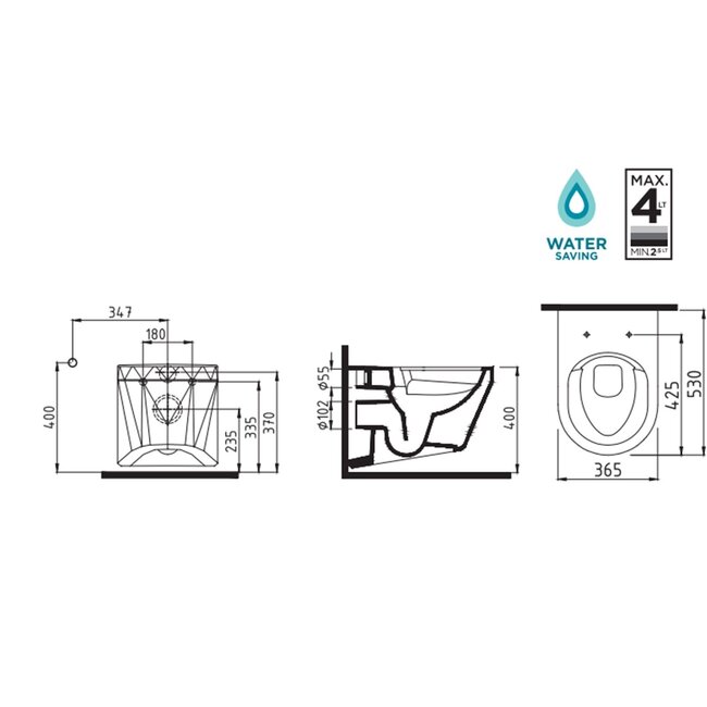 Geberit  Toiletset UP320 met sigma50 drukplaat DF06