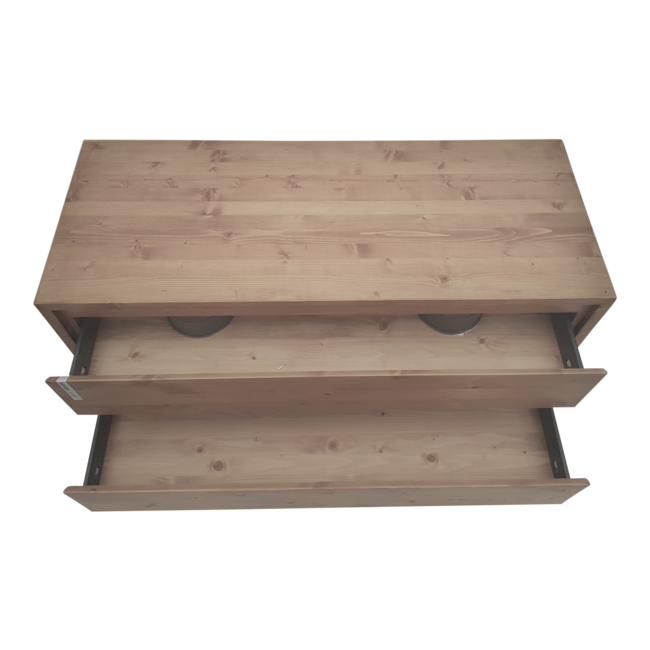 Aanbieding ! Badkamermeubel onderkast massief hout 130 cm , soft close 2 laden