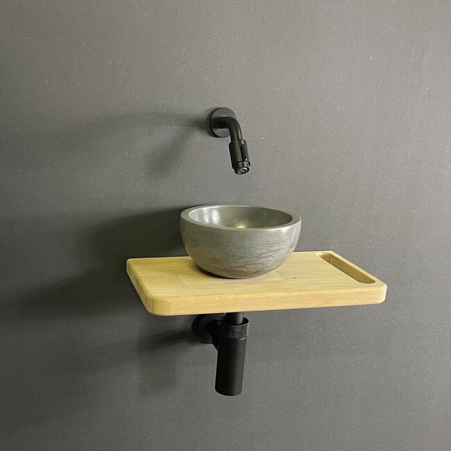 Como Aanbieding! fonteinset toilet met eiken hout plank, compleet set