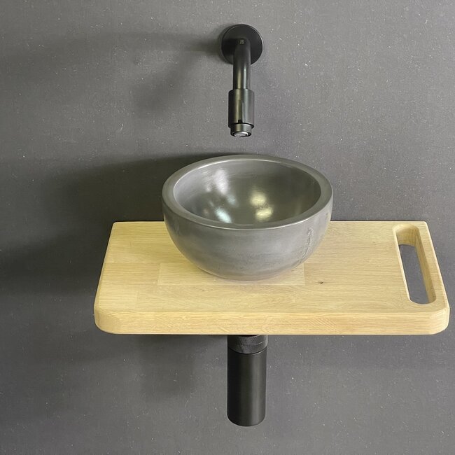 Como Aanbieding! fonteinset toilet met eiken hout plank, compleet set